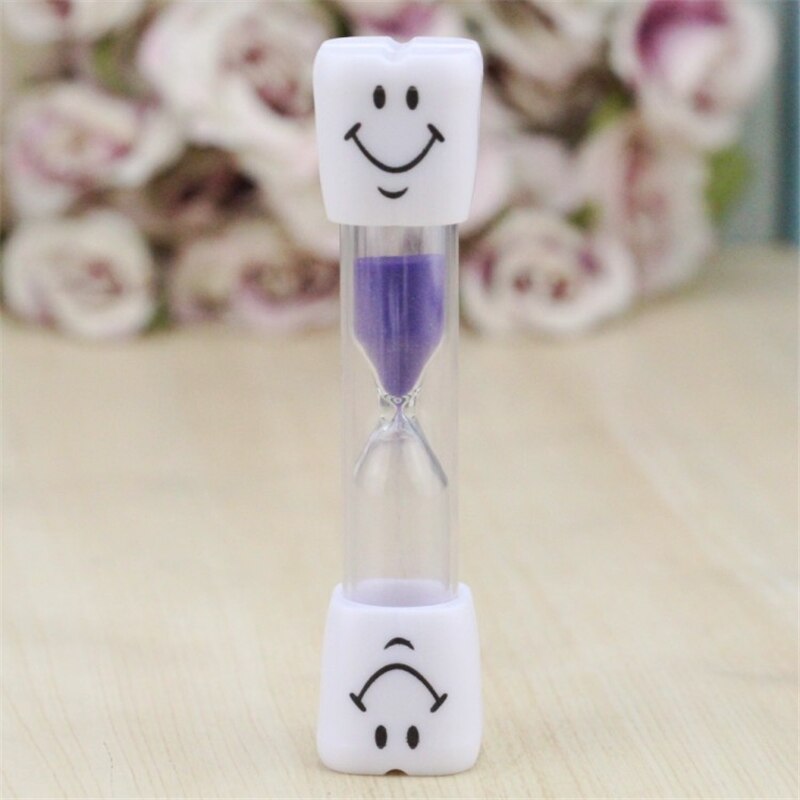 SKTN Children Kids Hourglass Toothbrush Timer 3 Minute Smiling Face For Cooking Sandy Clock Brushing-Teeth Timer Sandglass: Purple