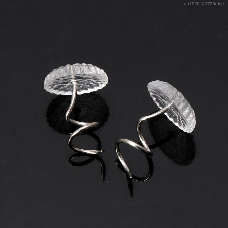 50 Stück Bedskirt Stifte klar Köpfe Twist Stifte für Polsterbezüge Bedskirts F1FB