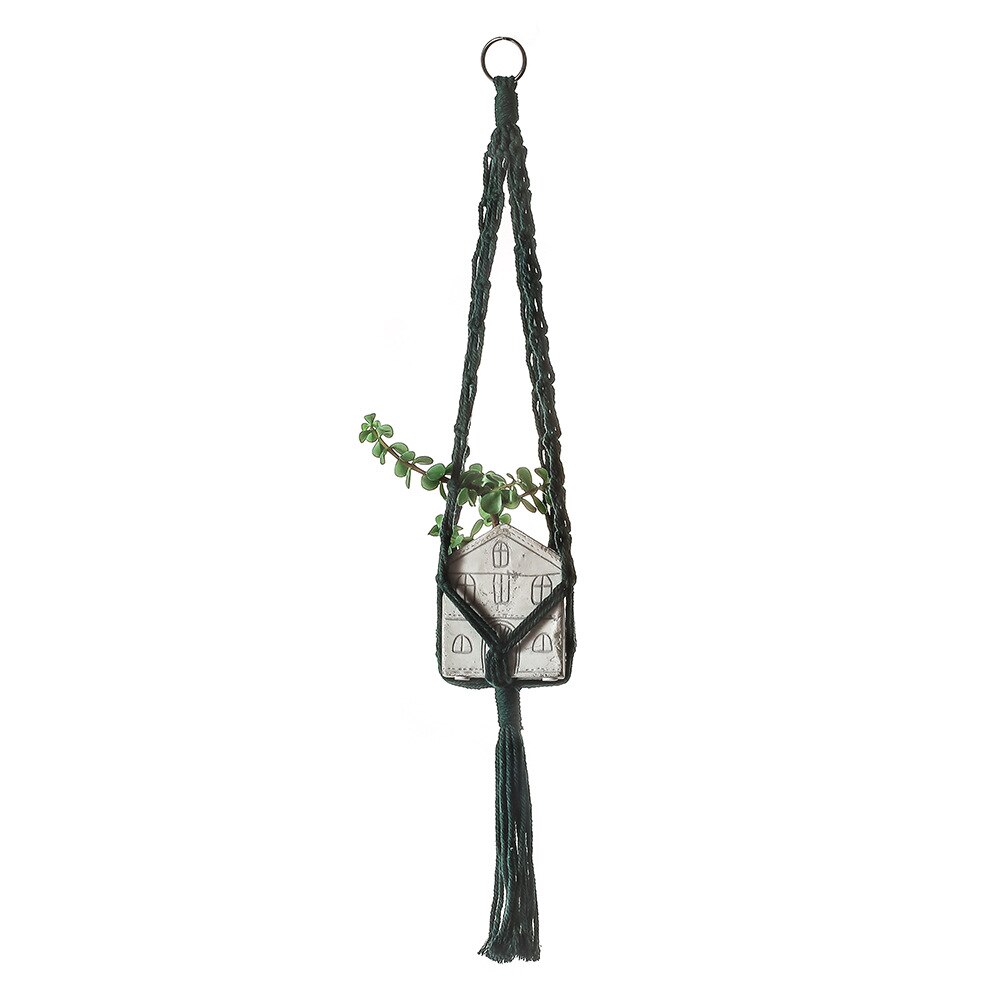 Macrame Plant Hanger Handmade Boho Wall Hanging Baskets Flowerpot Plant Holder Braided Craft For Garden Home Room Decoration: A