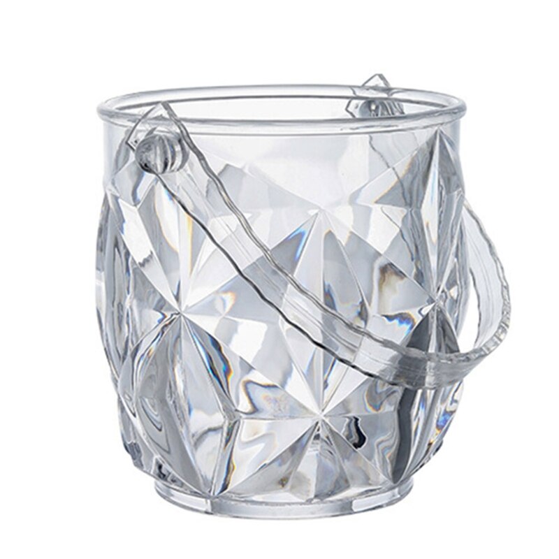Ice Bucket Acrylic Clear Storage Tub Plastic Drink Buckets with Handle for Champagne Wine Beer Bottles Drinks Bar Party Supplies: Blue