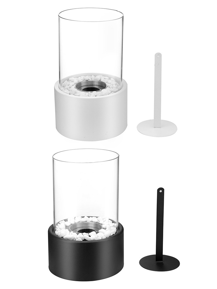 Black Bioethanol Fireplace Tabletop Fire Bowl Ethanol Fire Pit Bio Fireplace for Indoor Outdoor Home Garden Balcony Living Rooms