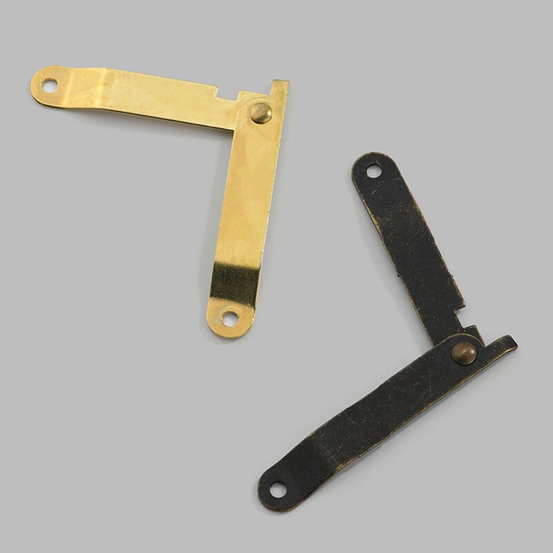 2pcs Antique Wooden Box Corner Support Hinges Stay Box Display Furniture Cabinet Door Kitchen Cupboard Hinges Lid Stays
