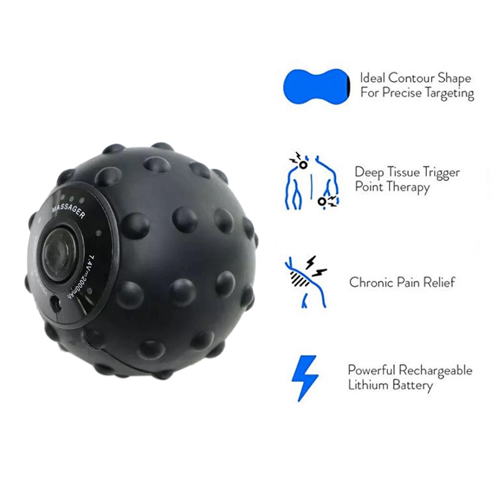 Vibrating Massage Ball Electric Massage Roller Fitness Ball Relieve Trigger Point Training Fascia Ball Local Muscle Relaxation