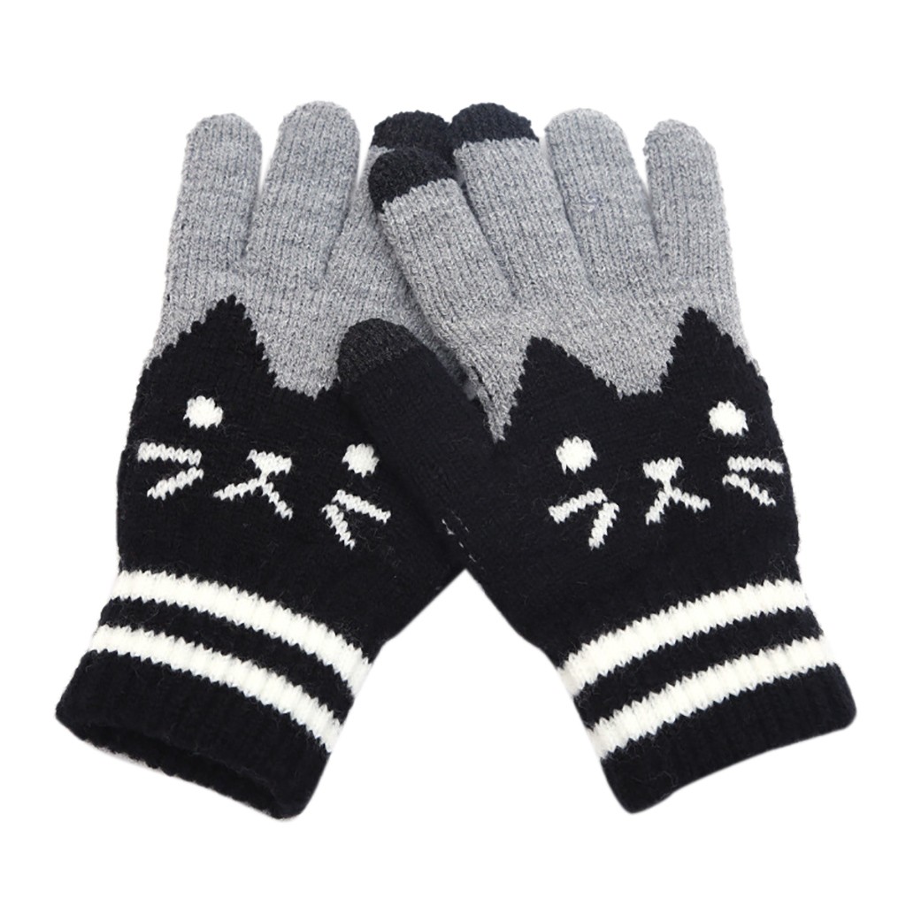 Winter Touchscreen Handschoenen Vrouwen Warm Stretch Gebreide Wanten Imitatie Wol Volledige Vinger Guantes Vrouwelijke Gehaakte Dikker M840 #: BK