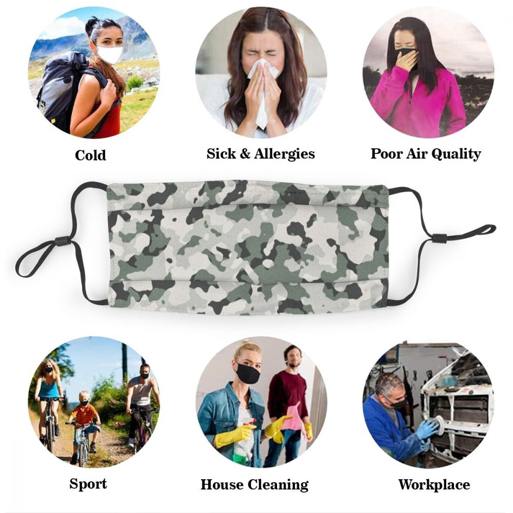 Dinosaurus Botten Doek Gezichtsmasker Met Filter Pocket Wasbare Gezicht Doek Masker Pollen-Proof Print Herbruikbare Stof Masker