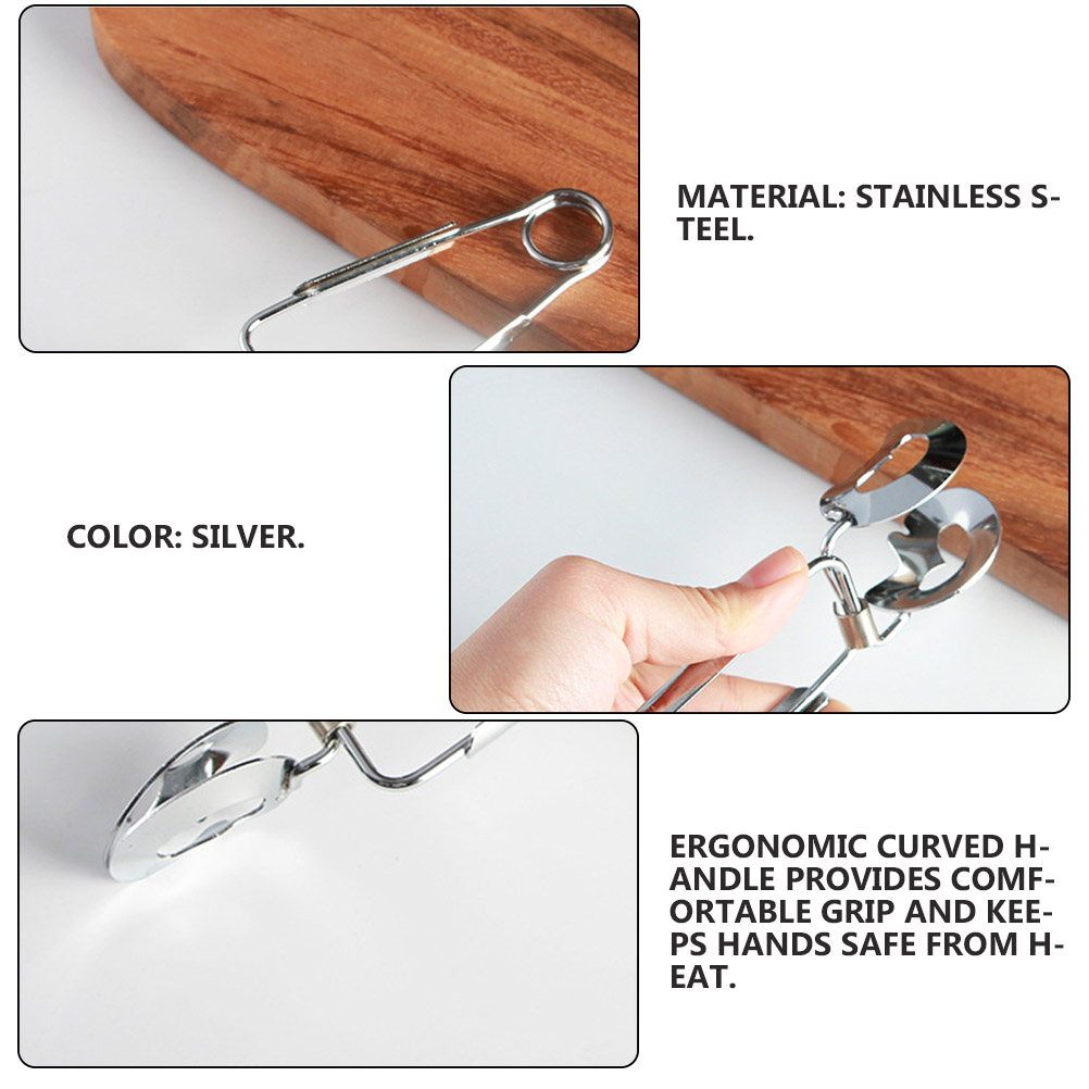 6 Pcs Spring Food Clamp Stainless Steel Food Tong Escargot Snail Clip for Kitchen