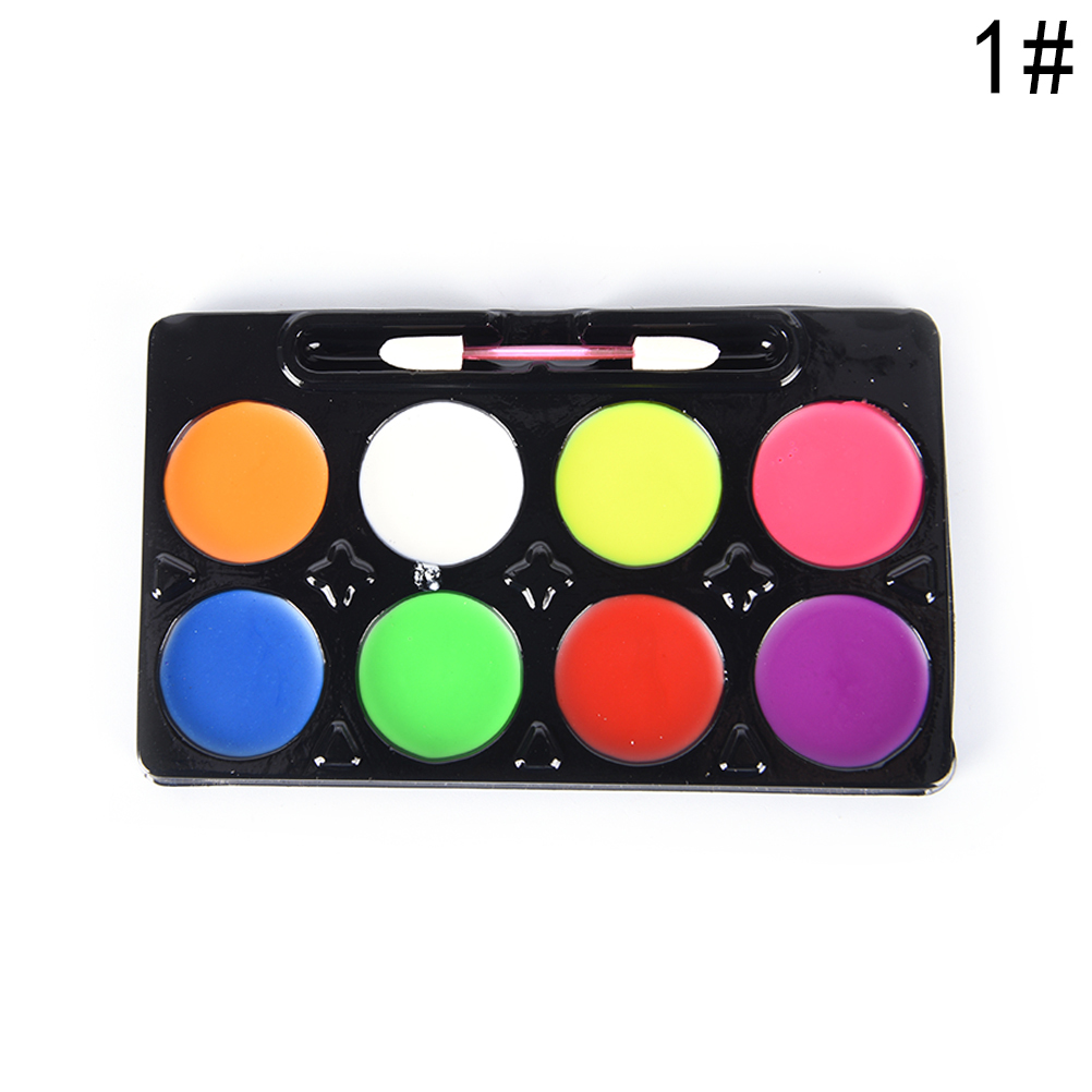 6/8 cores pintura facial halloween maquiagem não-tóxico água pintura a óleo festa de natal fantasia vestido diabo fãs corpo rosto pintura primer: N1