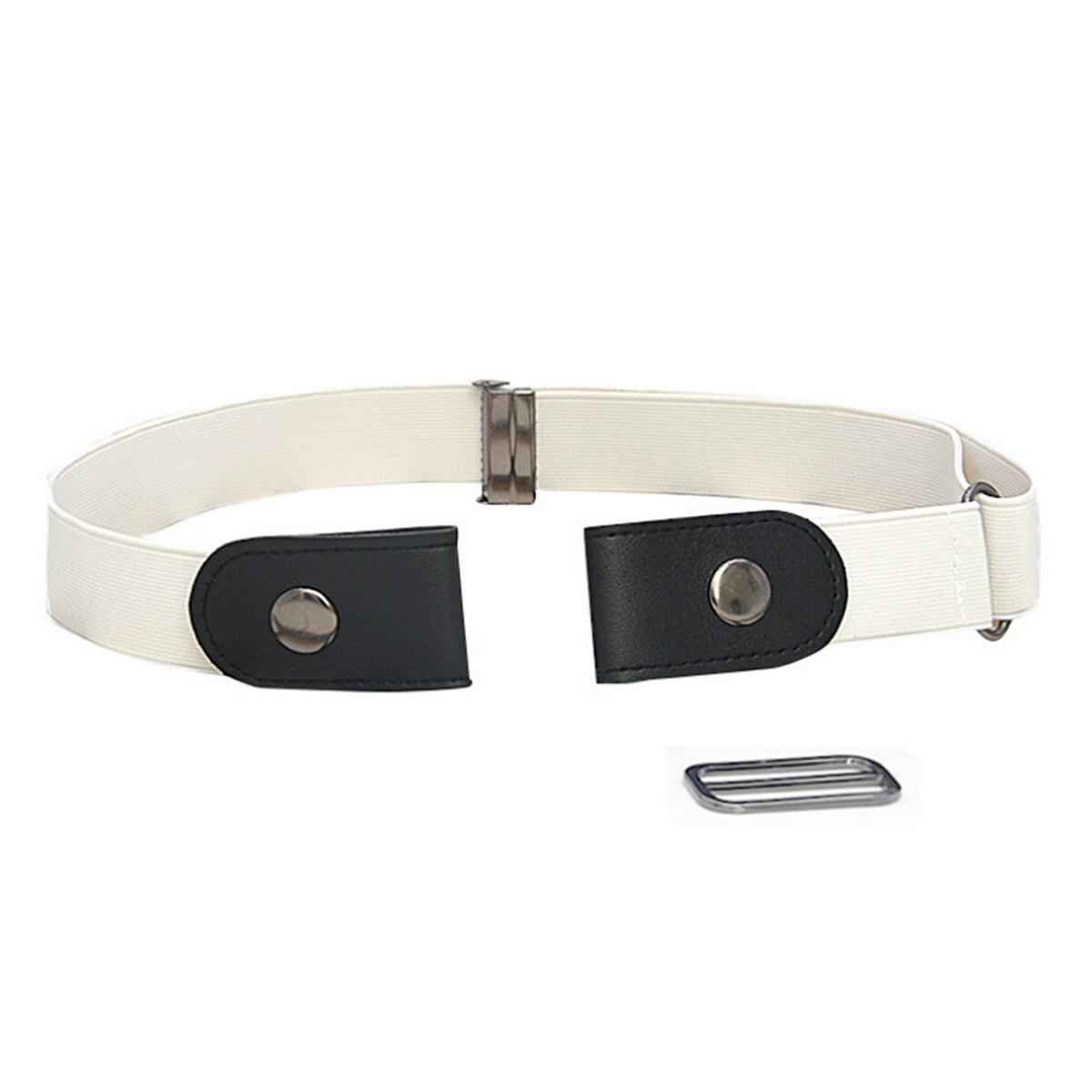 Cinturones de mujer, cinturón de elasticidad elástica de la cintura sin hebilla para mujeres y hombres, accesorios de cinturón, pantalones vaqueros, cintos extensibles, cinturón mágico para mujer: Blanco