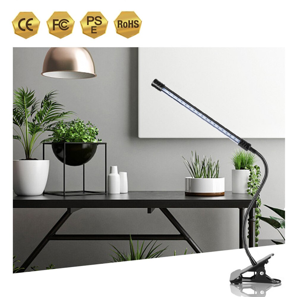 Leadly plantengroeilamp usb led-groeilamp buis volledig spectrum kamerplantenlamp met clip plantengroeilampen zaailingenlamp