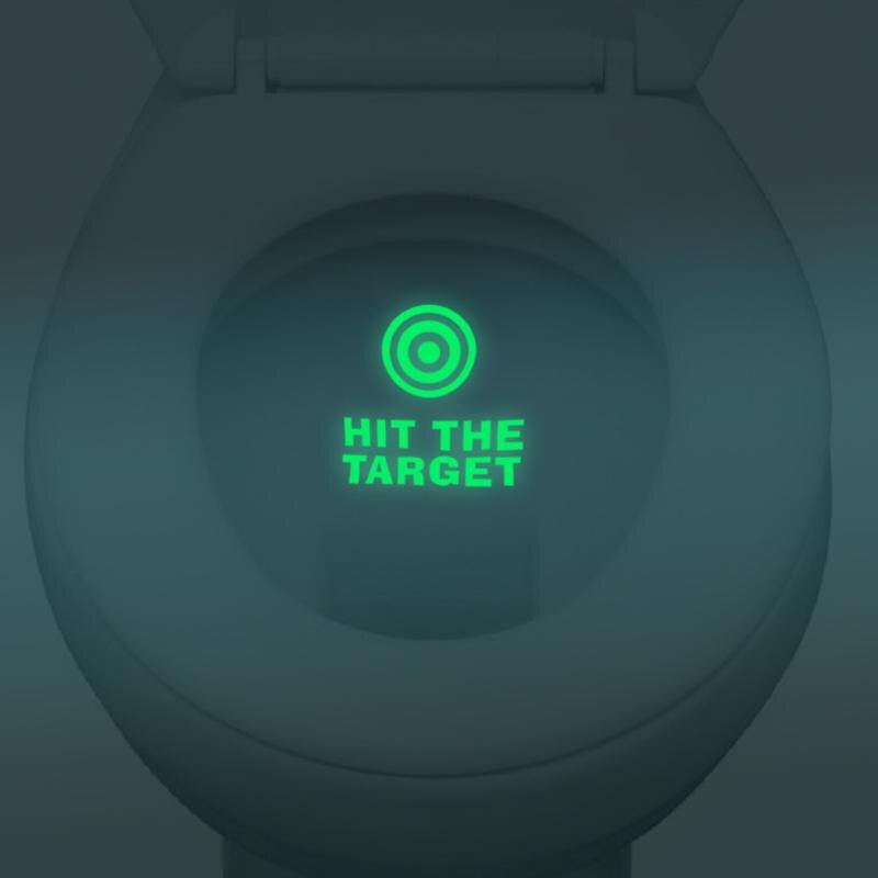 HIT THE TARGET Toilet Stickers Glow in the Dark Luminous DIY Waterproof Toilet Seat Stickers Reminder WC Decor