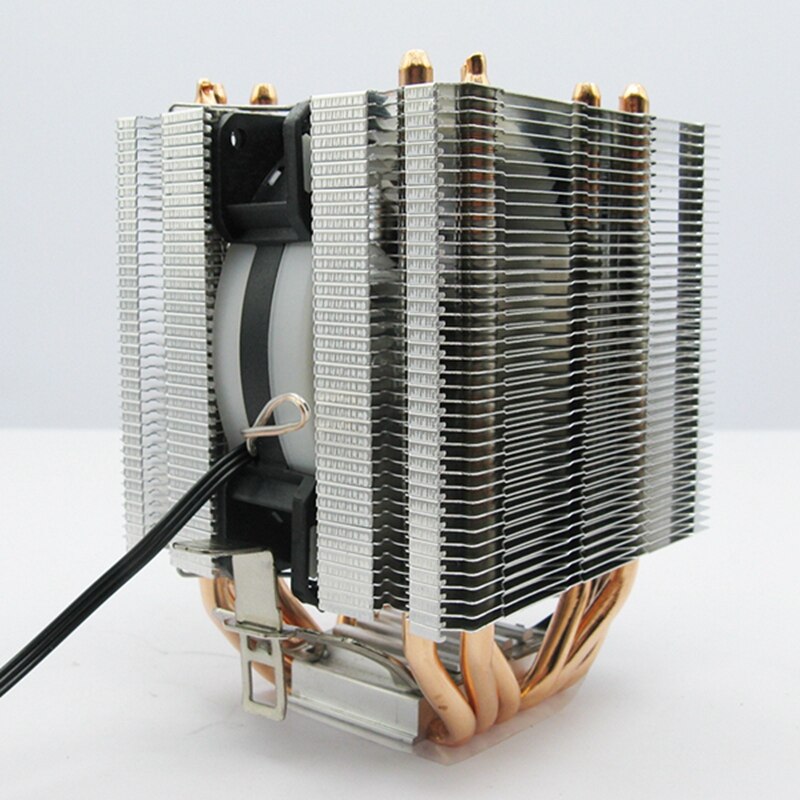 DELEFUN CPU Cooler 6 Pure Copper Heat Pipe Two Cooling Towers Cooling System 9cm CPU Cooling Fan CPU Radiator for AMD