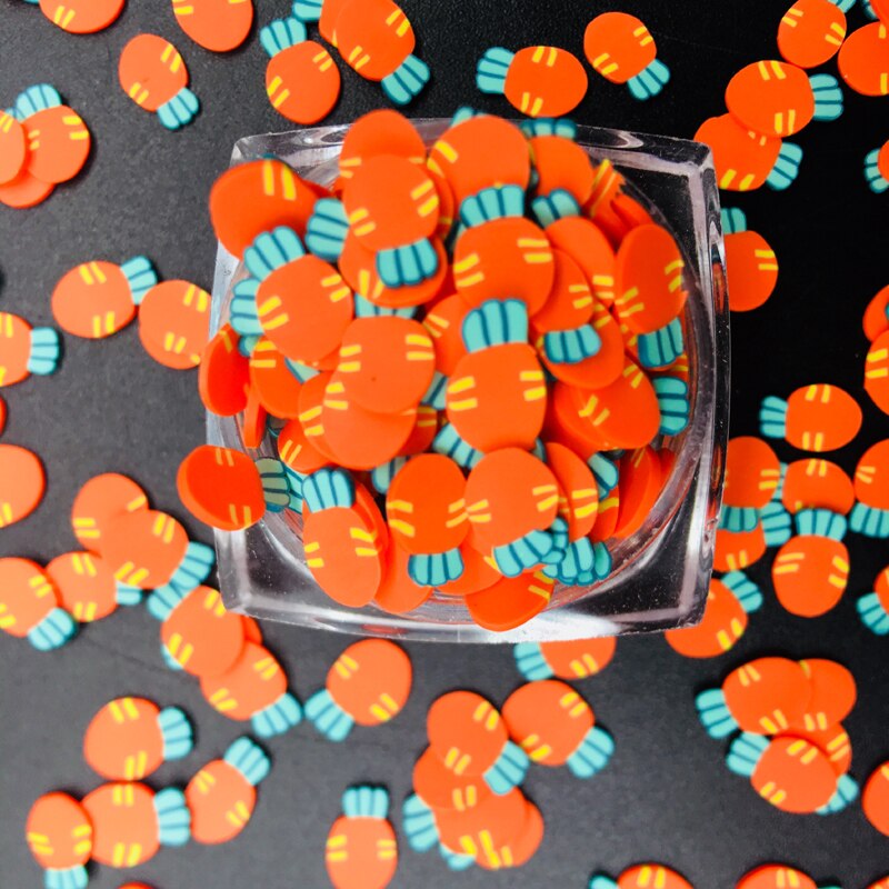 20g 5mm gulerod blomster slik til harpiks diy leverer negle kunst polymer klar ler tilbehør diy pailletter scrapbog ryster: Gulerødder