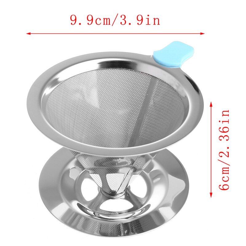 Tragbare Metall Edelstahl Kaffee Filter Trichter/V-typ Tasse Filter Tee Werkzeug Y5LF