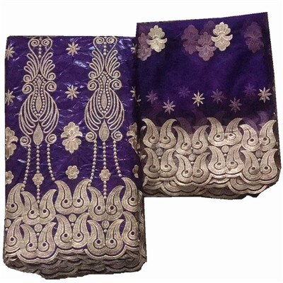 Bazin-tissu riche avec perles, tissus africains, bazin jacquard de guinée brocart avec dentelle française, robe pour femmes: 3L145113B203