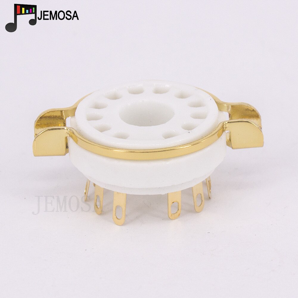 10Pcs 12Pins Keramische Buis Socket GZC12-F Elektron Buisvoet 9MN8 8AC9 50CA10 Vacuüm Buis Diy Hifi Audio Versterker: Gold Plated