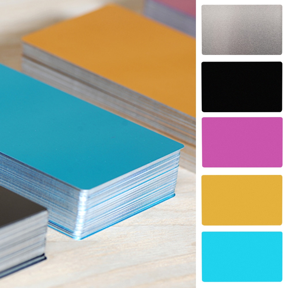 100PCS Name Blank Card Non-toxic Mark Aluminium Alloy Rustproof Smooth Flat Accessories Business Visiting Engraved Parts