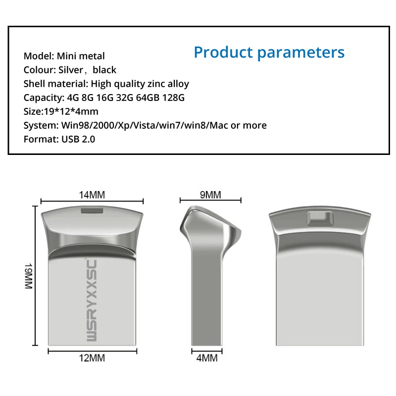 Wsryxxsc Mini Usb Flash Drive Waterdicht Flash Drive 64Gb 32Gb 16Gb 8Gb 4Gb Hoge Snelheid usb Flash Real Capaciteit Flash Card Usb