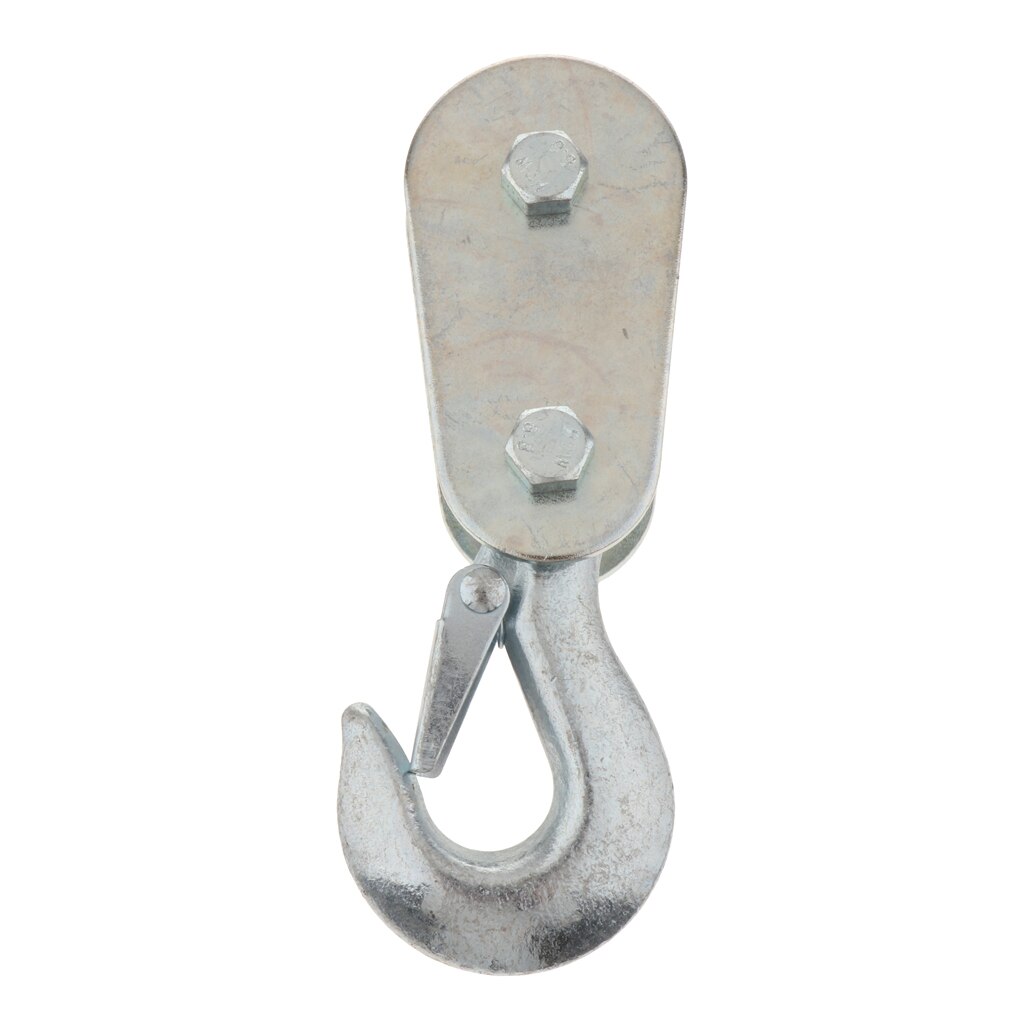 2 ton lyftblock remskiva draghjul med krok för vinsch - silver