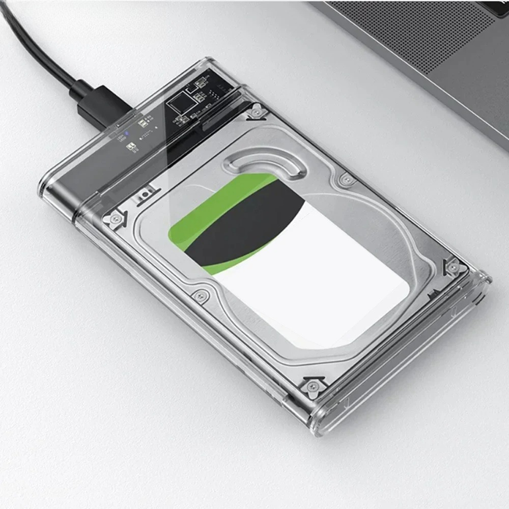 2.5 -tums extern hårddisk/ssd-fodral/usb 3.0 typ-c transparent hårddiskhölje för bärbar dator/sata/ssd-hårddisklåda