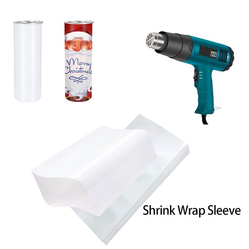 100 sztuk sublimacji folia termokurczliwa rękawy 5X1 0 Cal biała torba na 567G obcisły kubki, termokurczliwa folia termokurczliwa