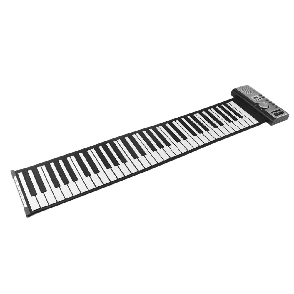 61 Keys 128 Tones Roll Up Electronic Piano Keyboard Portable Digital Keyboard Piano Flexible Rechargeable Musical Instrument