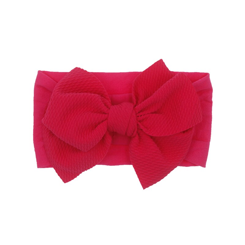 Baby nylon hoofdband zachte strik tulband haarbanden voor meisjes hoofdbanden elastische hoofddoek kinderhaaraccessoires: Rozenrood