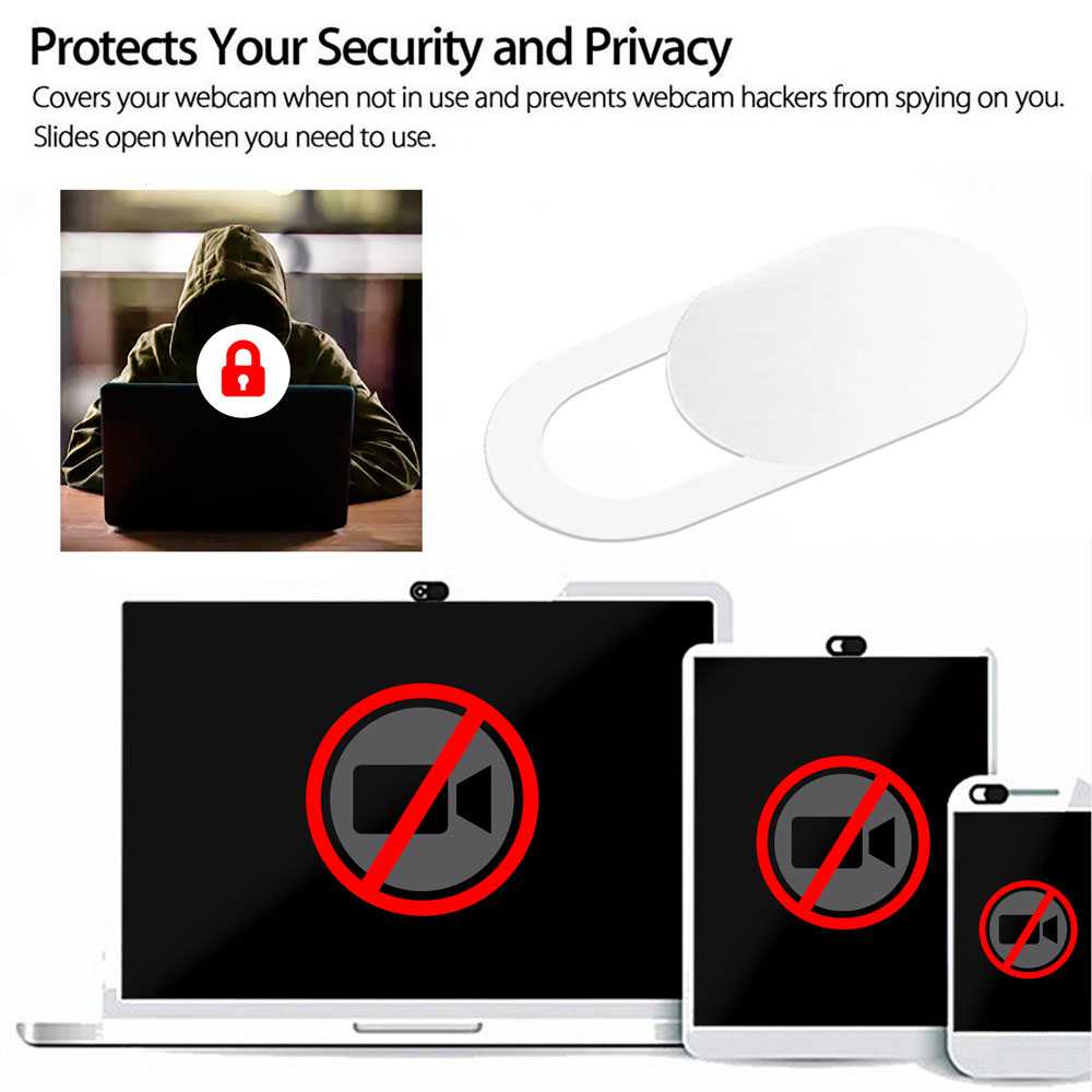 6 Tapas Tapaderas Deslizantes Pegatinas Adhesivas Tapones Cubiertas Blancas para Seguridad Privacidad Cámara Web Webcam