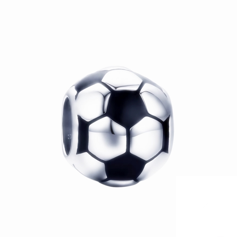 Multiple Series Balls Bead American Football，Badminton Dangle Charm Jewelry Fit Original 925 Sterling Silver Pan Brand Bracelet: Light White