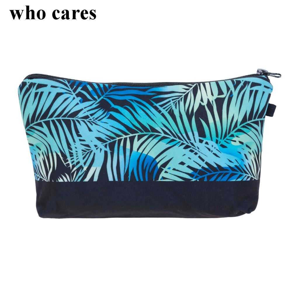 Who Cares Flower 3D Printing With Multicolor Pattern Makeup Bags with Zipper Travel Ladies Pouch Women Cosmetic Bag