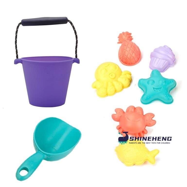 Children Beach Toys Silicone Bucket Summer Digging Sand Tools Summer Baby Water Game Play Outdoor Toy Set Sandbox for Boys Girls: SKU-012