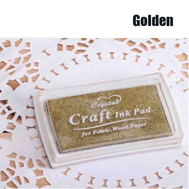 Handmade DIY Craft Oil Based DIY Ink Pad Rubber Stamps Fabric Wood Paper Scrapbooking 8 Colors Ink pad Finger Paint: golden