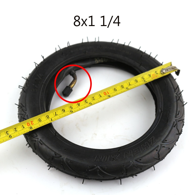 8X1 1/4 Scooter pneu et chambre à air vanne à cintrer pour 8 pouces vélo électrique/gaz Scooter pneu