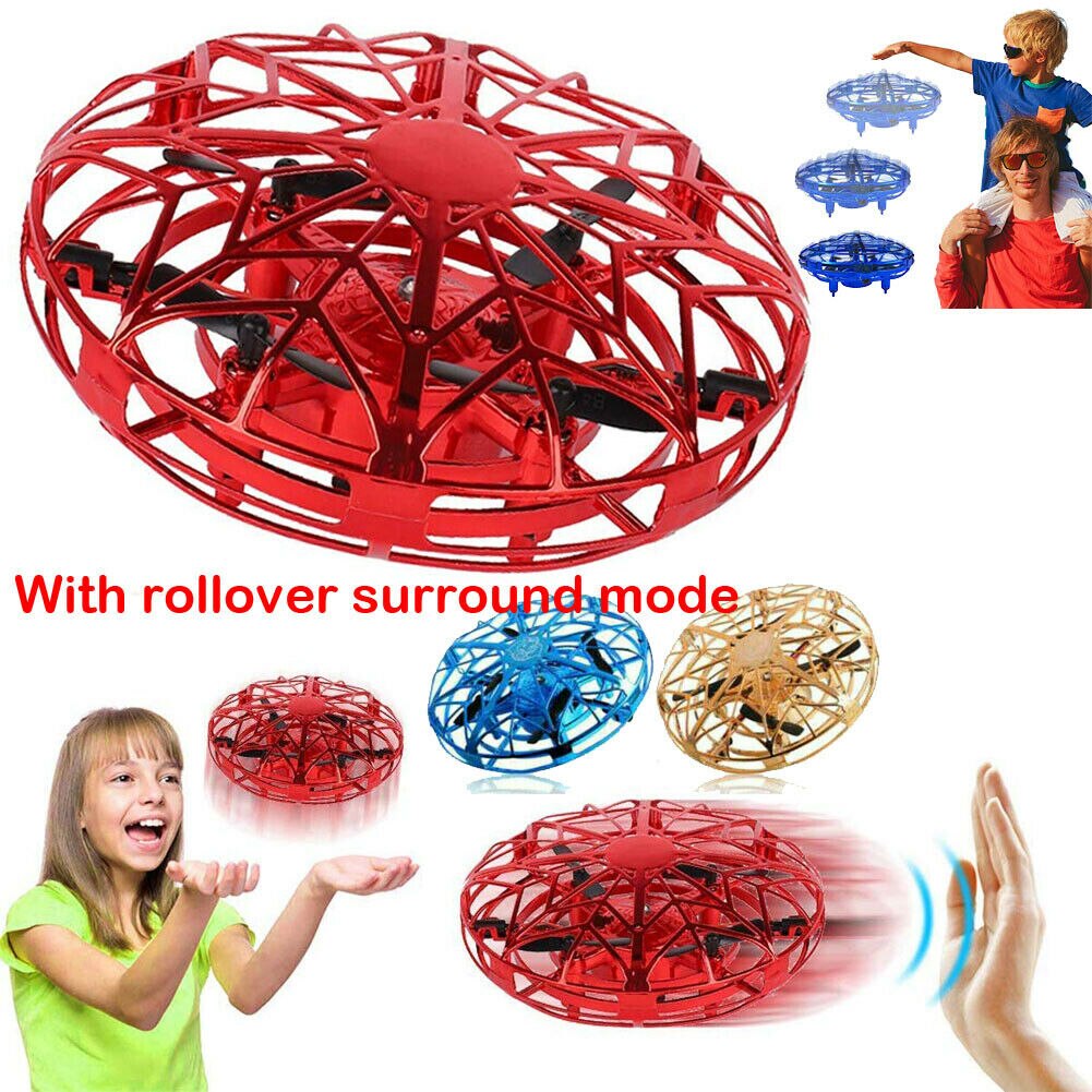 Mini Drone Quad Induction Levitation UFO LED Light USB Charging Kids Toy RC Airplanes