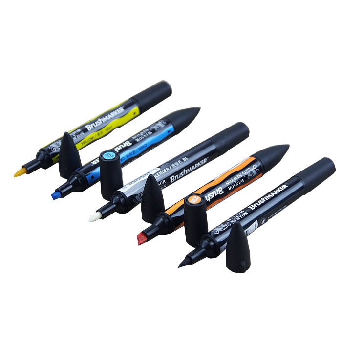 Winsor & Newton Brushmarker Marker Pennen Kwast Alcohol Gebaseerde Snelle Droge Blauw Groen Tones