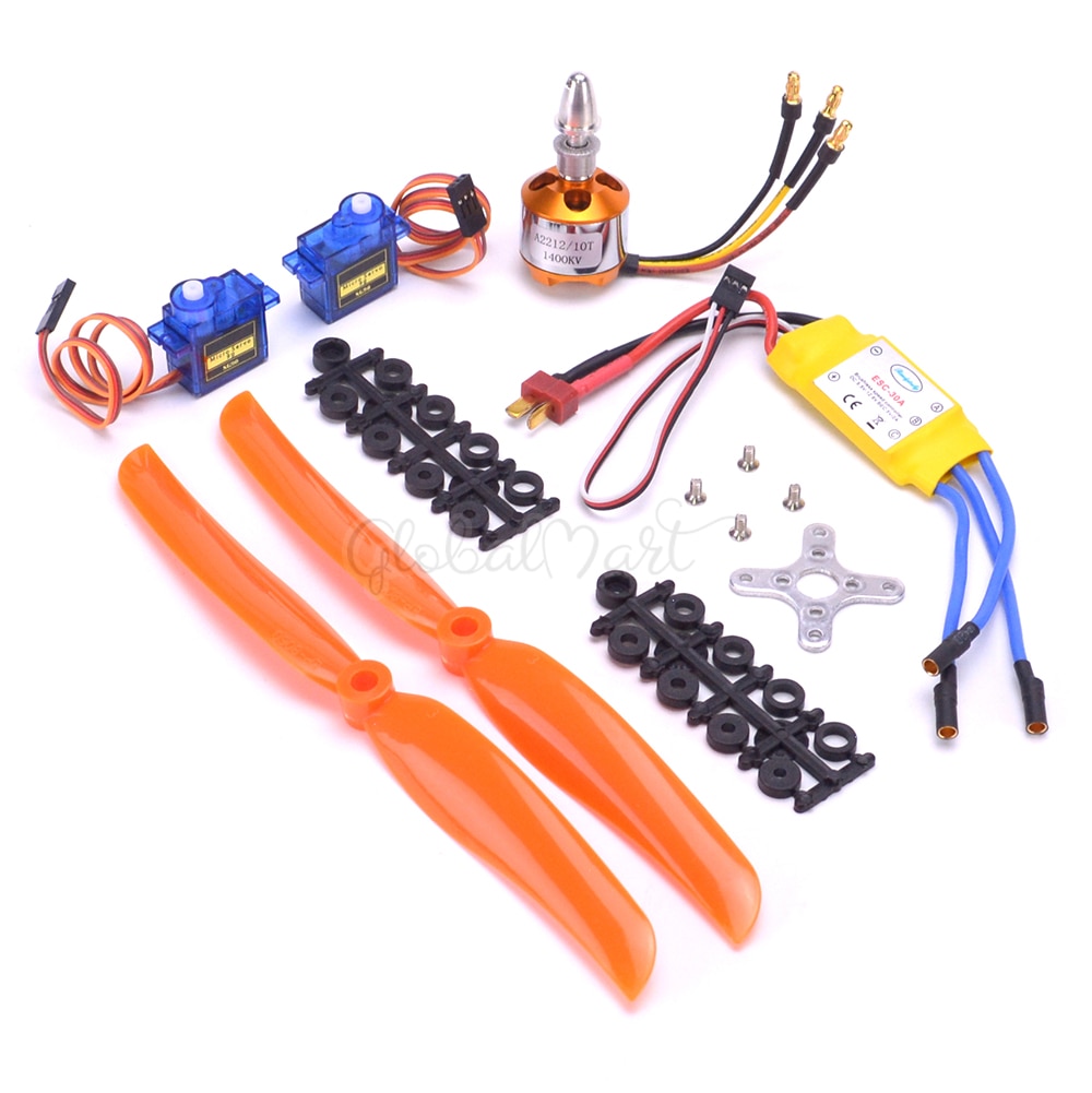 A2212 2212 1000KV / 1400KV / 2200KV Brushless Motor + 30A / 40A ESC with T plug SG90 9G Micro Servo for RC Fixed Wing Plane