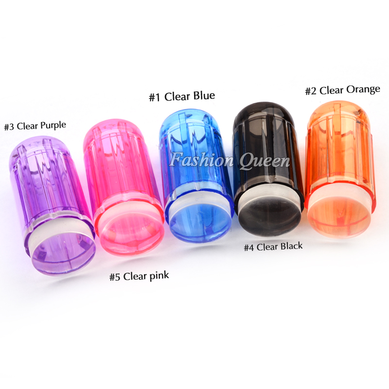 Estampador de uñas de silicona transparente, Kit de rascador de de esmalte, herramientas de estampado de uñas, Color caramelo, 2,8 cm