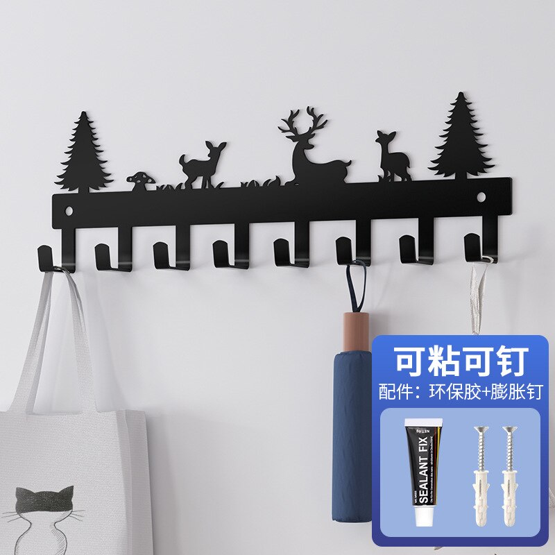 Self Adhesive Hooks Cat Bird Squirrel Pattern Storage Holder for Bathroom Kitchen Hanger Iron Wall Hanging Door Coat Racks: 11