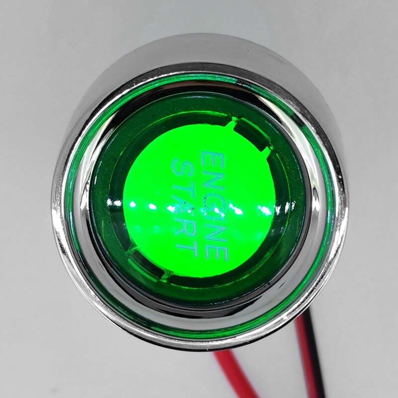 For Universal DC12V-24V 50A Car For Engine Ignition Start For Push Button Switch Green Light