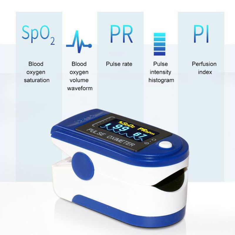Pulsoxymeter SpO2 Vingertop Hartslagmeter Oximeters Zuurstof Verzadiging Monitor Voor Volwassen En Kind Met Lanyard