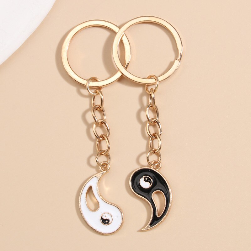 Yin Yang Tai Chi Sleutelhanger Bff Beste Vrienden Paar Bijpassende Sets Voor Vrouwen Mannen Sleutelhanger: E4433