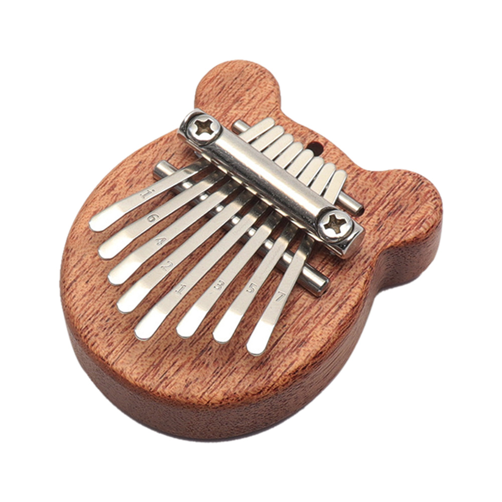 Retro Kalimba Draagbare Duim Piano Houten Exquise Vinger Harp Muzikale Mbira Instrument Voor Kinderen Volwassen Beginners 8 Toetsen: B