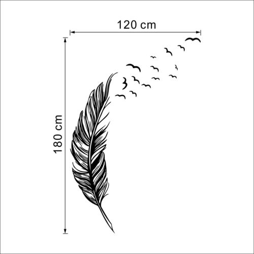 Large Birds Flying Feather Removable Wall Sticker Vinyl Art Decals Living Room Decor
