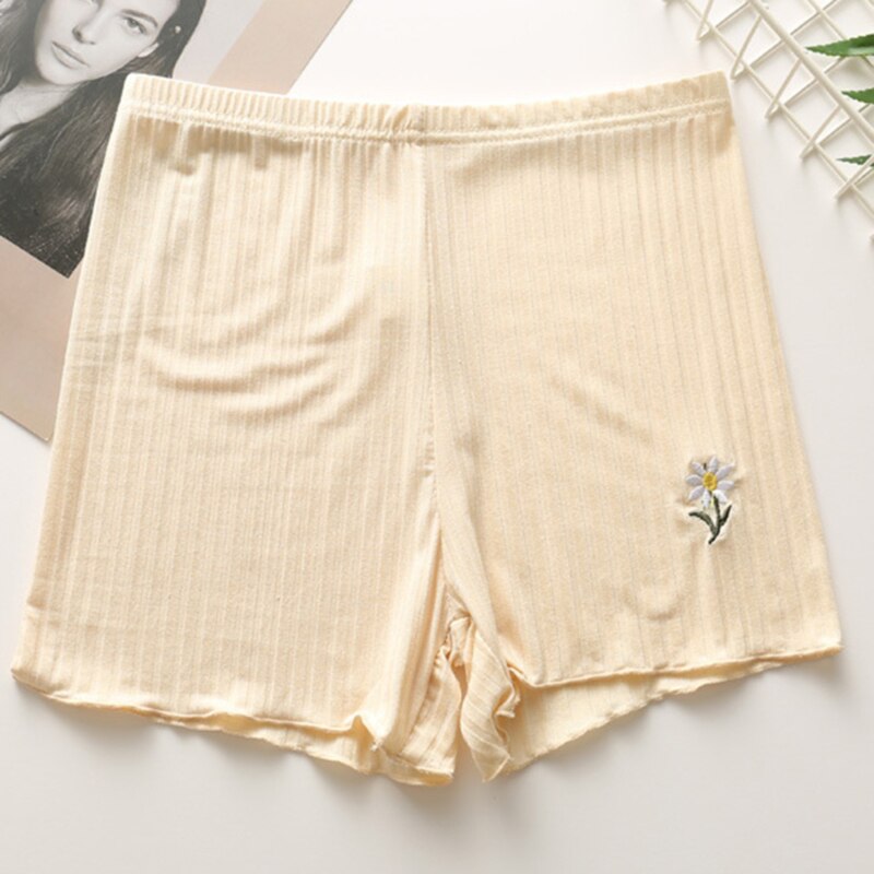 Verano de las mujeres Braga pantalón de protección pantalones transpirables calzones tipo Boxer de algodón pantalones cortos sin costura ropa interior ropa Mediados de cintura pantalones cortos de niño: skin