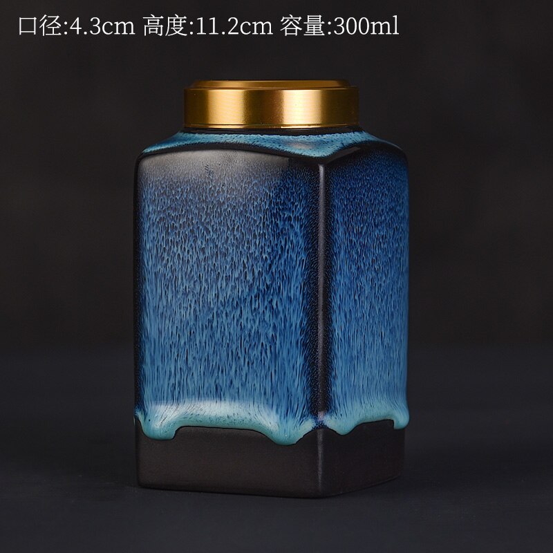 300ml porcelæn te-boks køkken opbevaring flasker mad stash krukke lufttæt lugtsikker beholder te kaffe opbevaring tank te krukke: K