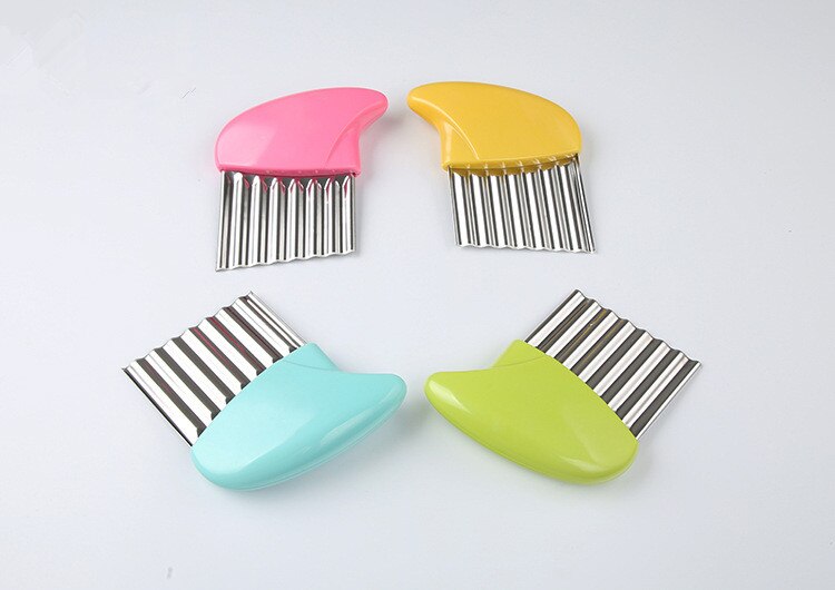1PC Wave Potato Cutter Stainless Steel Cucumber Carrot Potato Vegetable Waves Cutter DIY Kitchenware OK 0578