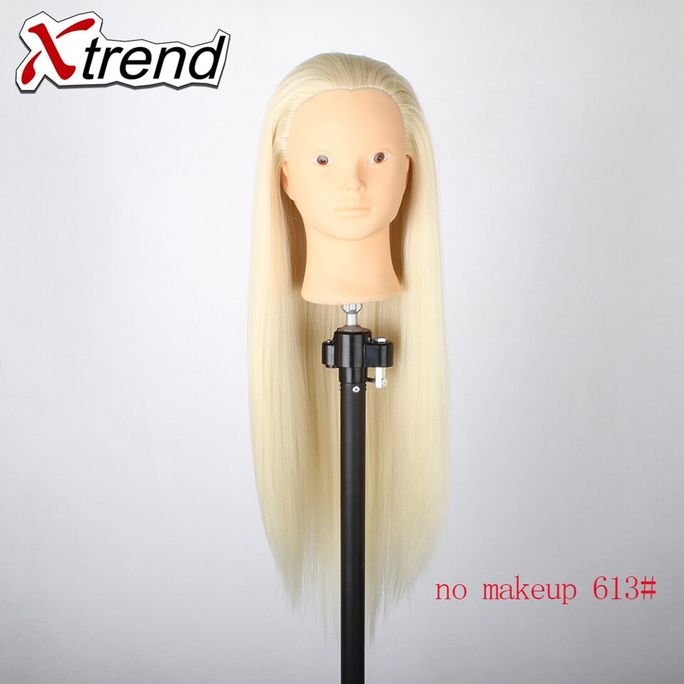 Mannequin Head - 22 Inch Training Head with Holder - Synthetic Fiber Hair for Styling Practice: 613 NO