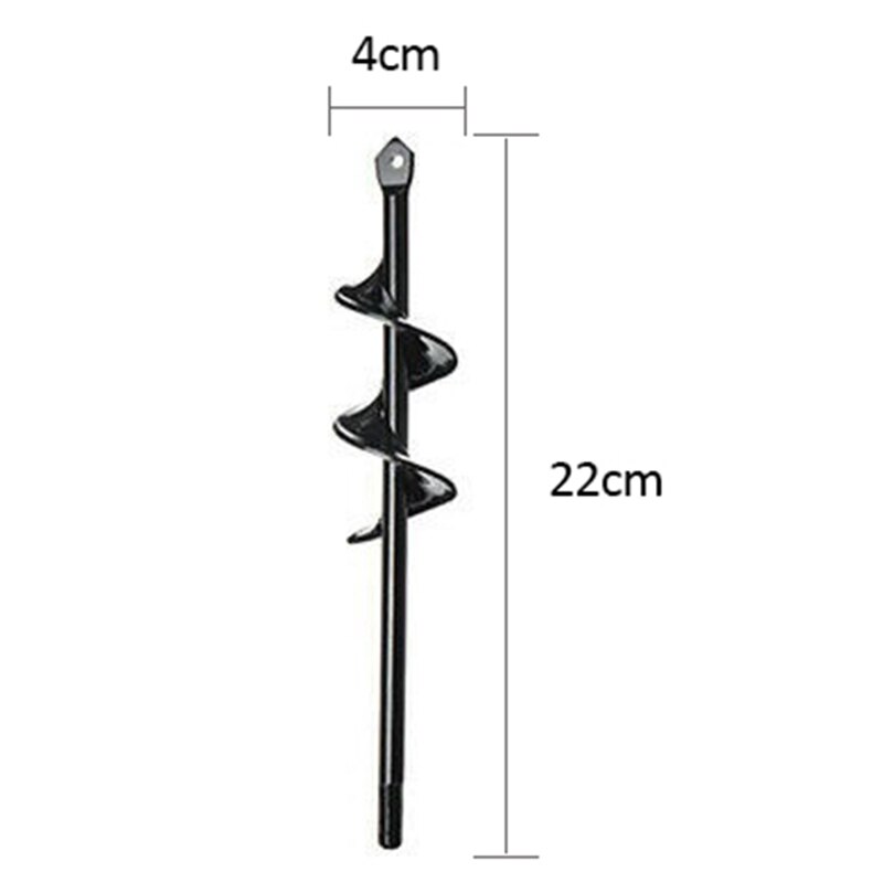 Sindax Garden Auger Spiral Drill Bit Roto Planter Bulb HEX Shaft Drill Auger Yard Gardening Bedding Planting Hole Digger Tool: 4cm x 22cm