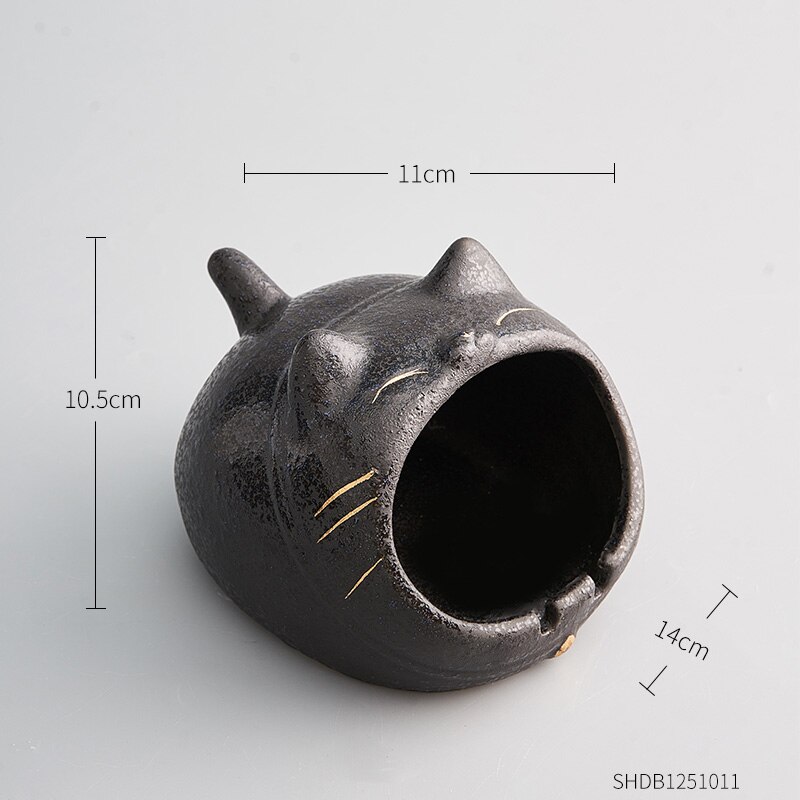 Keramische asbak diermodel knutselen moderne woonaccessoires draagbare asbak voor vriendje grappige asbak: Cat-b