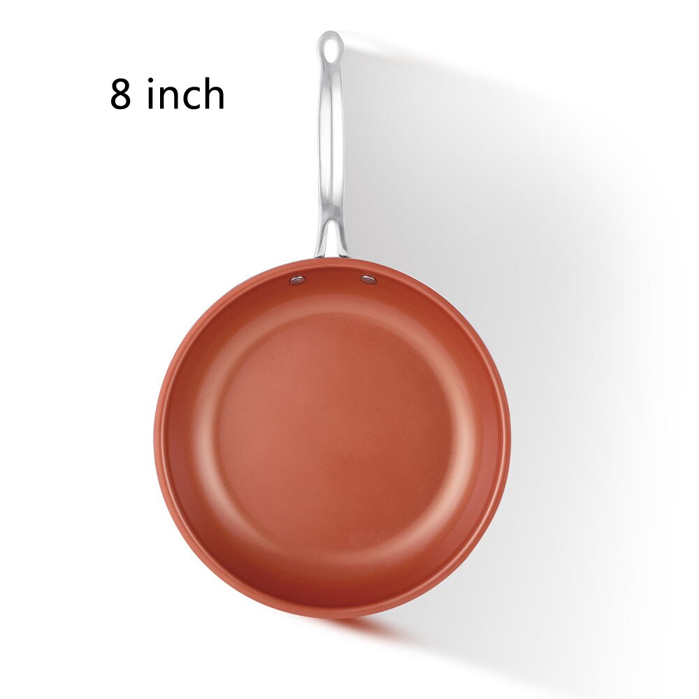 Betohe 8/10/12 tommer non-stick kobber stegepande med keramisk belægning induktion komfur gas universal stegte æg pande: 8 tommer