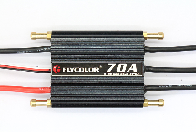 Controlador de velocidade esc flycolor 150a 120a 90a 70a 50a suporte esc sem escova 2-6s lipo bec 5.5v/5a para barco rc f21267/71f: YELLOW